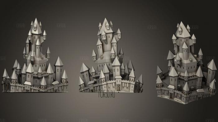 Город-замок 3d stl модель для ЧПУ